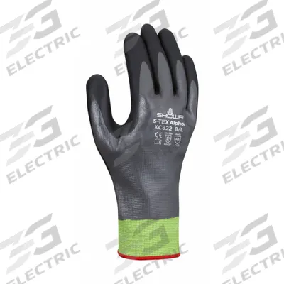 SHOWA Knit Gloves: S ( 6 ), ANSI Cut Level A6, 3/4, Double Dipped, Nitrile, Nitrile - Light-Duty Cut-Resistant Gloves with Nitrile Coating