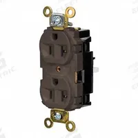 HUBBELL Receptacle: Duplex, 5-20, Brown, 125V AC, 20 A, 2 Pole / 3 Wire (MPN HBL5362ST)