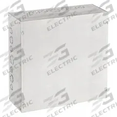 HOFFMAN Enclosure: Steel, 16 in x 15 in x 6 in, NEMA 1, Solid Cover, Screw On, Included, Galvanized (MPN ASG16X16X6). Key specifications — Brand: HOFFMAN; Closure Method: Screws; Knockouts: Included.