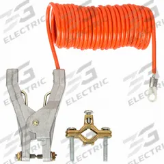 APPROVED VENDOR Coiled Grounding Wire: Hand Clamp/Pipe Clamp, 10 ft, PVC, Orange (MPN RAC10-P). Key specifications — Conductor Material: Galvanized Steel; Connector Types: Hand Clamp; Clamp Opening Span: Hand Clamp 3/4 in; Brand: APPROVED VENDOR; Wire Length: 10 ft; Manufacturer Part Number: RAC10-P.