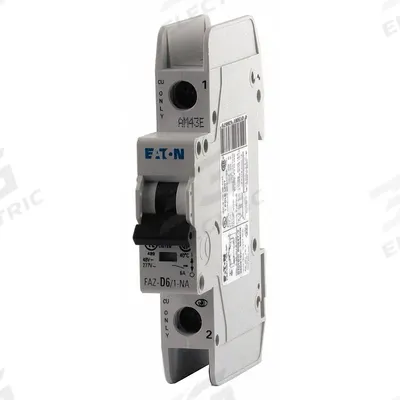 EATON Miniature Circuit Breaker: 4 A Amps, 48V DC, 10kA at 277/480V AC, Screw Clamp - D-Curve, 1-Pole UL489 DIN Rail-Mount Miniature Circuit Breakers