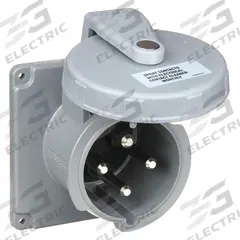 HUBBELL Pin and Sleeve Inlet: Yellow, 125/250V AC, Single Phase, 100 A, 3 Pole, 4 Wire (MPN M4100B12R). Key specifications — Brand: HUBBELL.