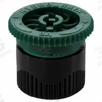 HYDRORAIN Adjustable Arc Spray Nozzle: 0° to 360°, 8 ft, 0.39 to 8.97 gpm, 15 to 30 psi, Plastic (MPN 04101). Key specifications — Throw Radius: 8 ft; Brand: HYDRORAIN; Flow Rate: 0.39 to 8.97 gpm; Pattern: 0° to 360°; Pressure Range: 15 to 30 psi; Sprinkler Head or Nozzle Type: Adjustable Nozzle.