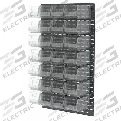 AKRO-MILS Louvered Panel: 61 in x 36 in x 8 3/4 in, 1 Sides, 24 Bins - Wall-Mount Louvered Panels with Bins