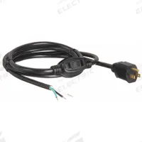 APPROVED VENDOR Power Cord: 8 ft Lg, 3/14, 5-15P Plug, Bare Wire Receptacle, SJT, PVC, 10 A Current (MPN 1TNB1). Key specifications — attr1326987: APPROVED VENDOR; attr1326973: PVC.