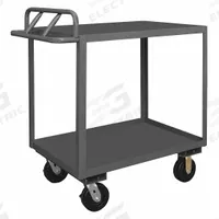 APPROVED VENDOR Utility Cart: 3,600 lb, 48 in L x 24 in W Shelf, 2 Shelves, Gray, Ergonomic (MPN RSCE-2448-2-3.6K-TLD-95). Key specifications — Caster/Wheel Configuration: (2) Rigid; Brand: APPROVED VENDOR; Caster Wheel/Tread Material: Phenolic.