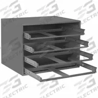 Sliding Drawer Cabinet Frame: 20 in x 15 3/4 in x 15 in, For 4 Drawers, Gray, Glide (MPN 303-95). Key specifications — Cabinet Color: Gray; Stackable: Yes; Brand: DURHAM MFG.