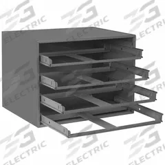 Sliding Drawer Cabinet Frame: 20 in x 15 3/4 in x 15 in, For 4 Drawers, Gray, Glide (MPN 303-95). Key specifications — Cabinet Color: Gray; Stackable: Yes; Brand: DURHAM MFG.