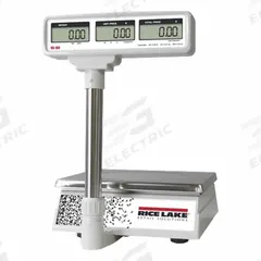 RICE LAKE WEIGHING SYSTEMS Food Scale: 9 1/2 in Weighing Surface Dp, 11 3/4 in Weighing Surface Wd (MPN 168100). Key specifications — Readability: 0.01 lb/0.005 kg/0.2 oz; Brand: RICE LAKE WEIGHING SYSTEMS; IP Rating: Not IP Rated.