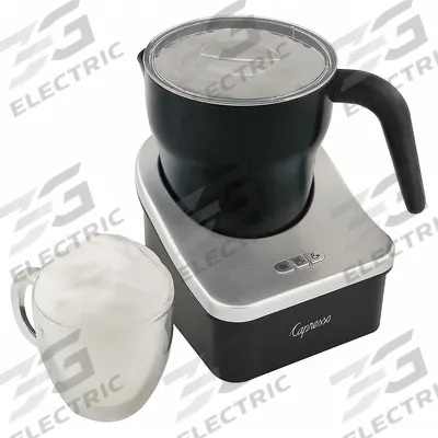 CAPRESSO Milk Frother: 8 fl oz Capacity, Black/Silver - Milk Frothers