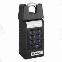 MASTER LOCK Bluetooth Padlock: Black, Covered Shackle, Boron Alloy Shackle (MPN 6400SHENT). Key specifications — Electronic Locking Technology: Bluetooth; Series: 6400; Brand: MASTER LOCK.