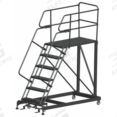 BALLYMORE Mobile Work Platform: 5 ft Platform Ht - Max, 36 in x 48 in, Steel - Manual-Lock Rolling Single-Access Platforms