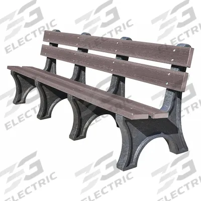 ULTRASITE Outdoor Bench: Colonial, 96 in Overall Lg, 33 1/2 in Overall Ht, Gray - Vandal Resistant Resinwood Benches