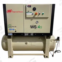 INGERSOLL RAND Scroll Compressor: 5 hp, Horizontal Air Tank, 80 gal, 15 cfm, 145 psig, 230V AC (MPN WS4S-A145-E80H-230-1-60). Key specifications — attr995086: INGERSOLL RAND; attr995100: 230V AC.