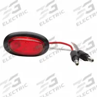 GROTE Clearance Marker Lamp: Clearance Light, LED, Oval, Red, Grommet, Male Bullet Connector (MPN 47962). Key specifications — Lens Color: Red; Brand: GROTE; Electrical Connection: Male Bullet Connector; Lighting Technology: LED; Mount Type: Grommet; SAE Lens Code: P2.