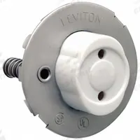 LEVITON Lampholder: Lamp Holder, Medium Bi-Pin (G13), 660 W Watt, 600V AC Volt, White (MPN 13518). Key specifications — attr234509: Medium Bi-Pin (G13); attr234515: 600V AC; attr327041: Lamp Holder; attr239872: LEVITON; attr234516: White; attr234535: Plunger Contact.