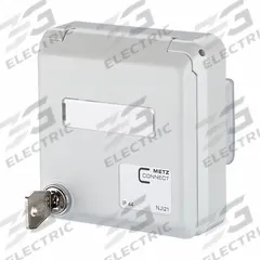METZ CONNECT IP44SG Housing: UP, 2 Ports, Unequipped (MPN 1309461003-I). Key specifications — Includes Connector: Unequipped; Mounting Type: UP; Product Type: Wall Outlet; Connector Color: Gray; Connection Type: E-DAT Module Cat6A (T568B).