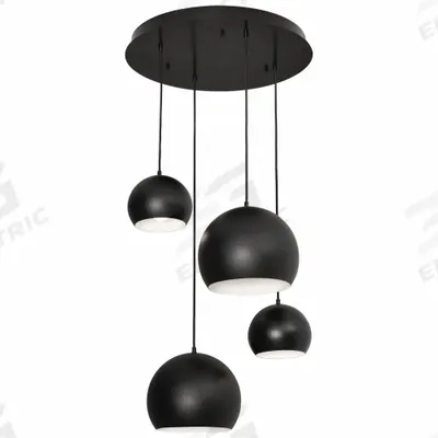 AFX INC. LightRoundPendant: 24 in Dia, 9 7/8 in Ht, Black, 60 W, 120V AC - Roxy Pendant Lights
