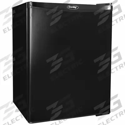 DANBY Mini Refrigerator: Black, 2.2 cu ft Total Capacity, 2 Shelves - Mini Refrigerators