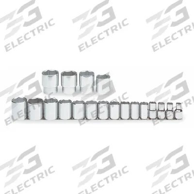 PROTO Socket Set: 1/2 in Drive, 19 Piece, 6-Point, SAE - SAE & Metric Socket Sets