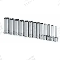 SK PROFESSIONAL TOOLS Socket Set: 1/4 in Drive, 13 Piece, 6-Point, Metric, 4 mm to 15 mm (MPN 1312). Key specifications — attr1224269: 1/4 in; attr1204685: Not Tether Capable; attr1204650: 4 mm to 15 mm; attr1204673: Socket Bits Not Included; attr1204688: SK PROFESSIONAL TOOLS; attr1224230: Friction; attr1206170: Deep Sockets.