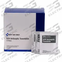 FIRST AID ONLY Topical Antiseptic Wipes: Wipes, Benzalkonium Chloride, 50 PK (MPN H307). Key specifications — Format: Wipes; Product Type: Topical Antiseptic; Unit Package Type: Packet; Active Ingredient: Benzalkonium Chloride; Manufacturer Part Number: H307; Unitized: Unitized; Concentration: 0.13%; Brand: FIRST AID ONLY.