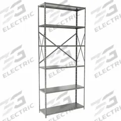 HALLOWELL Metal Shelving: Standalone, Medium-Duty, 36 in x 12 in, 84 in Overall Ht, 6 Shelves (MPN F4511-12HG). Key specifications — Frame Material: Steel; Shelving Material: Steel; Assembled: Unassembled; Color: Gray; Brand: HALLOWELL.