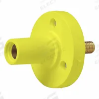 Single Pole Receptacle: Yellow, Straight Taper Nose Mating, Threaded Stud Termination, 150 A (MPN 15R22-UY). Key specifications — Series: 15; Receptacle Gender: Female; Brand: LEVITON.
