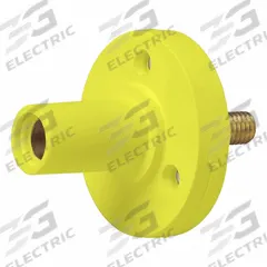 Single Pole Receptacle: Yellow, Straight Taper Nose Mating, Threaded Stud Termination, 150 A (MPN 15R22-UY). Key specifications — Series: 15; Receptacle Gender: Female; Brand: LEVITON.