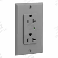 LEVITON Plugs and Receptacles: Duplex, 5-20, Gray, 125V AC, 20 A, 2 Pole / 3 Wire (MPN 5380-GY)