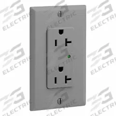 LEVITON Plugs and Receptacles: Duplex, 5-20, Gray, 125V AC, 20 A, 2 Pole / 3 Wire (MPN 5380-GY)