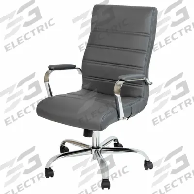 FLASH FURNITURE Office Chair: Whitney, Faux Leather Material, 23 in Back Ht - Fixed-Arm Office Chairs