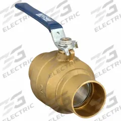 MILWAUKEE VALVE Manual Two-Way Ball Valve: 2 in, Brass, Straight, Sweat x Sweat, Full Port Ball Port (MPN 2" BA-485BMS). Key specifications — Brand: MILWAUKEE VALVE; Handle: Memory Stop Locking Lever.
