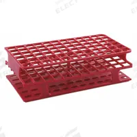 Tube Rack: 2 3/8 in Overall Wd, 8 in Overall Ht, 4 1/8 in Overall Lg, Polypropylene, Magenta (MPN HS27551D). Key specifications — Material: Polypropylene; Mounting Location: Benchtop; Color: Magenta; Product Type: Test Tube Rack; Total Holding Capacity: (72) Wells; Brand: HEATHROW SCIENTIFIC.