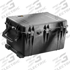 PELICAN Protective Case: 19 5/8 in x 28 1/4 in x 17 5/8 in Inside, No Foam, Black, 4 Wheels, IP67 (MPN 1660NF). Key specifications — Handle Style: Folding; Brand: PELICAN; Case Closure Type: Double Throw.