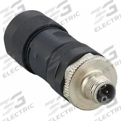 IFM M12 Circular Connector: L Coded, 5 Pin, M12 Male Thread, IP67, Screw Terminals, Straight, Nylon (MPN E12673). Key specifications — Connector Body Type: Pin; Coding: L; Brand: IFM; Voltage Rating: 63V DC; Thread Size: M12; Mounting Type: Front Mounting; Mounting Style: Male Thread; IP Rating: IP67.