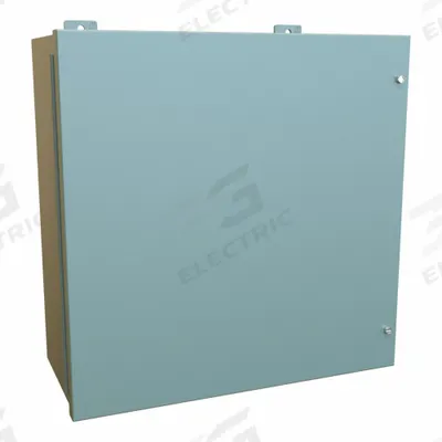 HAMMOND Enclosure: Steel, 20 in x 20 in x 9 in, NEMA 12, w/Panel, Solid Cover - Steel Dust-Tight Enclosures