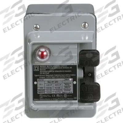 SQUARE D Manual Motor Switch: 2 Poles, 30 A, 4 NEMA Rating - Enclosed Manual Motor Switches