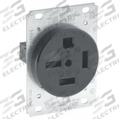 LEVITON Receptacle: Single, 15-50, Black, 250V AC, 50 A, 3 Pole / 4 Wire (MPN 8450)