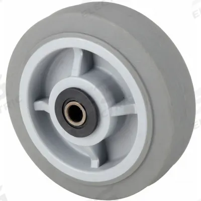 APPROVED VENDOR Caster Wheel: 8 in Wheel Dia., 2 in Wheel Wd, Rubber, 675 lb Load Rating - Nonmarking Rubber Tread on Plastic Core Wheels