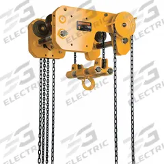 HARRINGTON Manual Chain Hoist: Geared Trolley, 20,000 lb Lifting Capacity, 20 ft Lift Lg (MPN SHB100-20). Key specifications — Brand: HARRINGTON; Lifting Hook Type: Hook with Safety Latch.