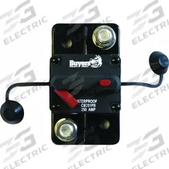 Circuit Breaker w/Manual Reset,250A: CB, 42V DC, 250 A at 42V DC, Stud (MPN CB251PB). Key specifications — Series: CB; Voltage: 42V DC; Interrupt Rating: 250 A at 42V DC; Terminal Connection: Stud; Circuit Breaker Type: Hi-Amp Circuit Breaker; Brand: BUYERS PRODUCTS.