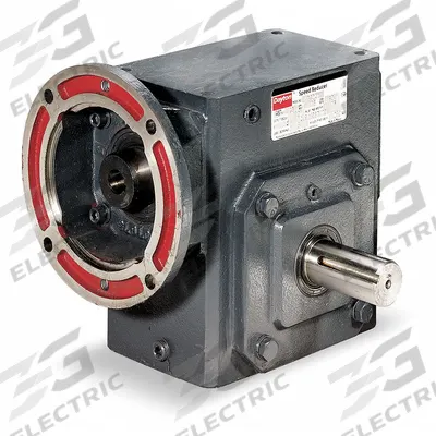 Dayton Speed Reducer: 30:1, 58 RPM, 1.5 hp Input Max, 1245 in-lb Output Max, Keyed - Direct-Drive Right-Angle Speed Reducers