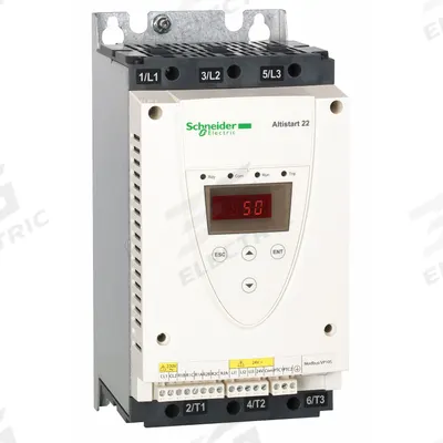 SCHNEIDER Soft Start: 208-600V AC, 32 A Output Current, With Bypass, IP20/NEMA 1 - Schneider Altistart ATS 22