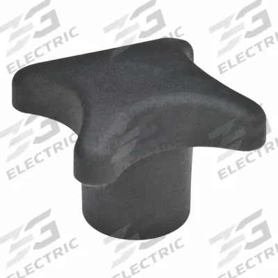 JW WINCO Plastic Hand Knob w/ Steel Insert: Plastic w/ Steel Thread, 3/8"-16 Thread - 4-Arm Knobs with Threaded Hole