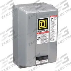 SQUARE D Magnetic Motor Starter: Non-Reversing, 2 Poles, NEMA Size 1, 27 A, 120V AC Coil (MPN 8536SCG1V02). Key specifications — Brand: SQUARE D; Coil Voltage: 110/120V AC; Phase: Single; Operator: None; Terminal Connection Type: Screw Clamp Terminals; Includes Pilot Light: No; Operator Controls: None; Auxiliary Contacts Included: No Auxiliary Contacts Included.
