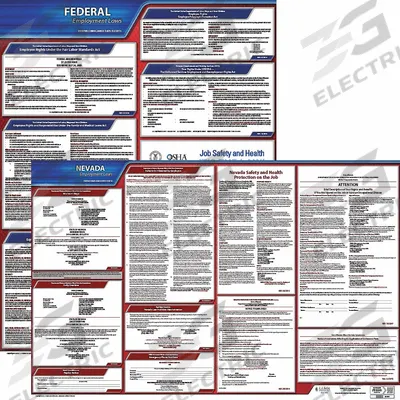 JJ KELLER Labor Law Poster: NV, English, Plastic, 30 in x 24 in - State & Federal Labor Law Poster Sets