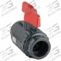 ASAHI Manual Two-Way Ball Valve: 1 1/2 in, PVC, Straight, Socket x Socket, Full Port Ball Port, Tee (MPN 161070015). Key specifications — attr1008170: ASAHI; attr1017899: Tee.