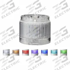 PATLITE Tower Light Module: Steady, 24V DC, Amber/Blue/Cyan/Green/Purple/Red/White, 40 mm Overall Ht (MPN LR6-E-MZ). Key specifications — Brand: PATLITE; Compatible with Series: LR6; Lens Color: Red; Operating Voltage: 24V DC; Manufacturer Part Number: LR6-E-MZ.