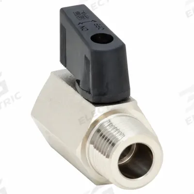 APPROVED VENDOR Manual Two-Way Ball Valve: 3/8 in, Nickel-Plated Brass, Straight, MNPT x FNPT - Mini Brass Ball Valves